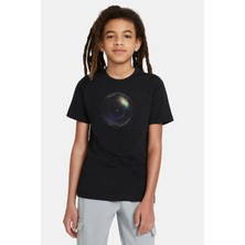 Qivi Fotoğraf Makinesı Lens Camera Baskılı Unisex Çocuk Siyah T-Shirt