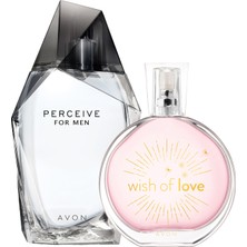 Avon Perceive Erkek Parfüm ve Wish Of Love Kadın Parfüm PAKETI100 ml