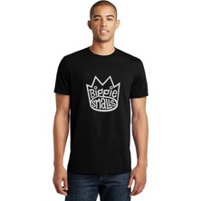 Qivi Biggie Smalls Logo Baskılı Siyah Erkek Örme Tshirt