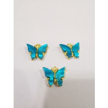 Livza Bijuteri Kelebek Takı Malzemesi Altın Kaplama Üstten Delikli (2 Adet )