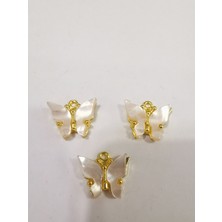 Livza Bijuteri Kelebek Takı Malzemesi Altın Kaplama Üstten Delikli (2 Adet )