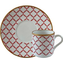 Regna Home Harmony Luna Kırmızı 6 Kişilik Kahve Fincan Takımı