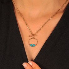 Adil Idil Kuyumculuk Halka Kesim Göz Nazar Boncuklu Kolye