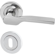 Nobel Firuze Nikel Saten Daire Rozetli Kapı Kolu Oda