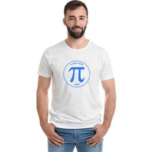Qivi 14 Mart Dünya Pi Günü Baskılı Beyaz Erkek Örme T-shirt