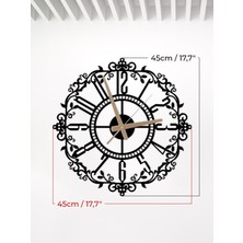 Metalium Concept Dekoratif  Türkçe Rakamlı Ferforje Metal Duvar Saati 45X45CM