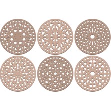 Hellove Show Bazaar Ahşap Bardak Altlığı 6 Lı Set 6 Farklı Desenli Bardak Altlığı