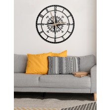 Metalium Concept Dekoratif Türkçe Rakamlı Metal Duvar Saati Pusula Temalı 60X60CM