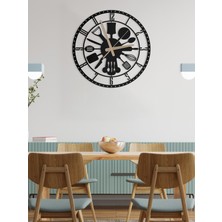 Metalium Concept Dekoratif Türkçe Rakamlı Metal Duvar Saati 60X60CM