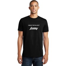 Qivi Need For Sleep Baskılı Siyah Erkek Örme Tshirt