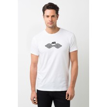 Qivi Arctic Monkeys Baskılı Beyaz Erkek Örme Tshirt