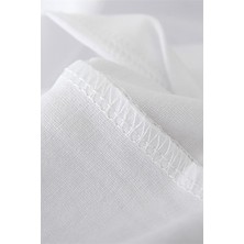 Qivi Göktürk Türk Baskılı Beyaz Erkek Örme Tshirt