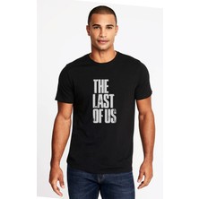 Qivi The Last Of Us Eskitme Yazlı Baskılı Siyah Erkek Örme Tshirt