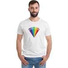 Qivi Lucifer Rising Baskılı Beyaz Erkek Örme Tshirt