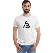 Qivi Fall Out Boy Chicago Baskılı Beyaz Erkek Örme Tshirt