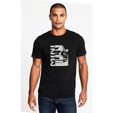 Qivi Araba Mini Baskılı Siyah Erkek Örme Tshirt