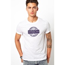 Qivi 14 Mart Dünya Pi Günü Dj Baskılı Beyaz Erkek Örme Tshirt