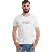 Qivi Sucum Baskılı Beyaz Erkek Örme Tshirt