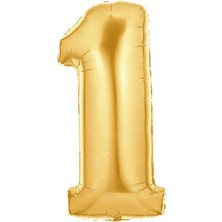 Pandoli 90 Cm Gold Renk Rakamlı Folyo Balon 1 Numara.