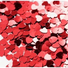 Pandoli Kalp Figürlü Kırmızı Renk Masa Üzeri Serpme Konfeti 15 Gr