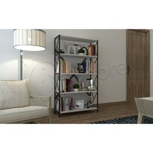 Morpanya Dekoratif 5 Raflı Kitaplık Metal Geniş Kitaplık Salon Ofis Dosya Kitap Rafı 90X180 cm Ural Beyaz MP149
