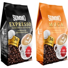Summo Senseo 1 Adet Moca ve 1 Adet Espresso Avantaj Paketi Pad Kahve Kapsülü 2 x 36 Pod 72'li