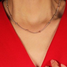 Adil Idil Kuyumculuk Beyaz Altın Popcorn Kolye