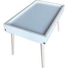 Damla Toys Montessori Ahşap Çocuk Işıklı Aktivite Oyun Masası - 9 Farklı Renk Işık