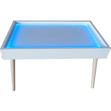 Damla Toys Montessori Ahşap Çocuk Işıklı Aktivite Oyun Masası - 9 Farklı Renk Işık
