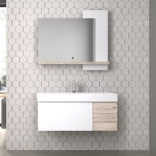 Pierre Cardin Zen 100 cm Antique White Pear Banyo Dolabı Mat Beyaz Pear