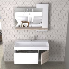 Pierre Cardin Zen 100 cm Antique White Pear Banyo Dolabı Mat Beyaz Pear