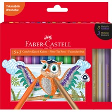 Faber-Castell Comfort Keçeli Kalem, 15+3 Metalik