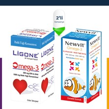 Newdrog Ligone Omega-3 Softjel + Newvit Omega-3,d3 Vitaminli Şurup 150 ml