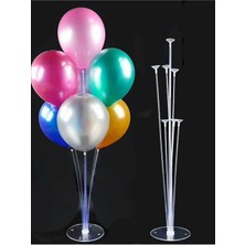 Bal10 Dünyası 7'li Balon Standı + 7 Adet 12 Inç  Metalik Balon Karışık Renk