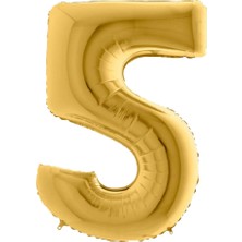 Festivall Gold Folyo Balon 5 Rakamı 40 Cm.