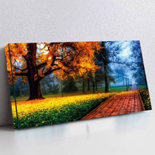 ZEVAHİR MOBİLYA DEKORASYON Zevahir 120X60 Kanvas Sonbahar Yürüyüş Manzara Tablosu