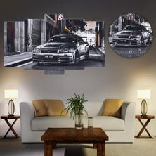 ZEVAHİR MOBİLYA DEKORASYON Zevahir 5 Parça Mdf Araba Tablo ve Mdf Saat Kombin