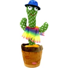 Çınarlı Konuşan Dans Eden Kaktüs Işıklı Saksı Peluş Oyuncak Cactus Toy
