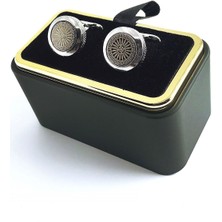 Kravatkolik Gümüş Renk Yuvarlak Kol Düğmesi KD1478