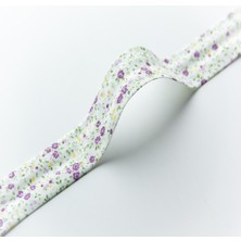 Hobizubi Desenli Koton Biye - 3 Cm Mor Çıtır Çiçekler - 5 Metre