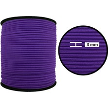 Hobizubi 3 Mm Yuvarlak Lastık-100 Metre Mor Yuvarlak Lastik
