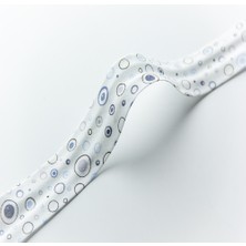 Hobizubi Daireler Mavi Koton Biye - 3 Cm Desenli Biye - 5 Metre