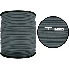Hobizubi 3 Mm Yuvarlak Lastık-100 Metre Gri Yuvarlak Lastik