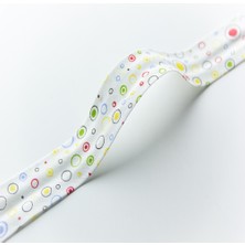 Hobizubi Daireler Renkli Koton Biye - 3 Cm Desenli Biye - 5 Metre