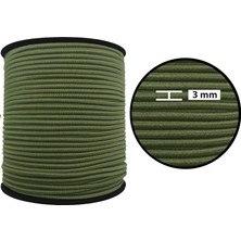 Hobizubi 3 Mm Yuvarlak Lastik-50 Metre Haki Yuvarlak Lastik