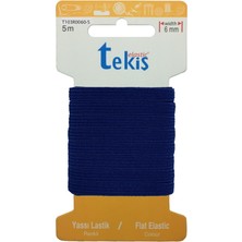 Hobizubi 8 Mm Lacivert Yassı Lastik - 5 Metre