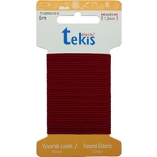 Hobizubi 1.5 Mm Bordo Şapka Lastiği - 20 Metre - Yuvarlak Lastik