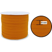 Hobizubi 15 Mm Turuncu Yassı Lastik - 50 Metre