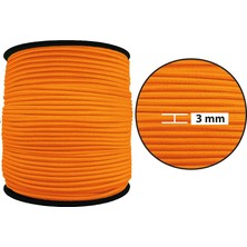 Hobizubi 3 Mm Yuvarlak Lastik-10 Metre Neon Turuncu Yuvarlak Lastik