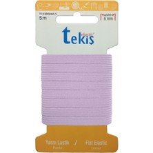 Hobizubi 10 Mm Pudra-Lila Yassı Lastik - 5 Metre